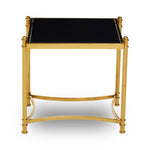 Ackley Gold Side Table with Black Glass
