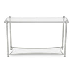 Ackley Silver Console Table with Clear Glass