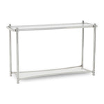 Ackley Silver Console Table with Clear Glass