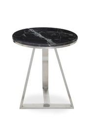 Alvaro Round Side Table With Black Marble Top