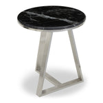 Alvaro Round Side Table With Black Marble Top
