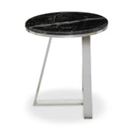 Alvaro Round Side Table With Black Marble Top