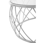 Ackley Silver Round Coffee Table with Clear Glass