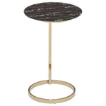 Oria End Table With Black Marble Effect Glass Top