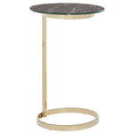 Oria End Table With Black Marble Effect Glass Top
