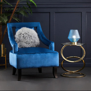 Oria Clear Glass End Table With Warm Metallic Frame