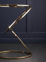 Oria Clear Glass End Table With Warm Metallic Frame