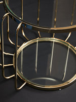 Oria Warm Metallic Side Table With Glass Top