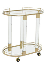 Oria Drinks Trolley With Warm Gold Metallic Frame