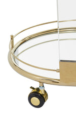 Oria Drinks Trolley With Warm Gold Metallic Frame