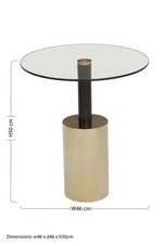 Oria End Table With Warm Metallic Base