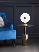 Oria End Table With Warm Metallic Base
