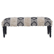 Cefena Black And White Moroccan Bench