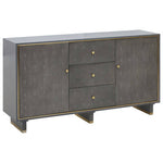 Deskey Grey Shagreen Effect Three Drawer Sideboard
