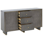 Deskey Grey Shagreen Effect Three Drawer Sideboard