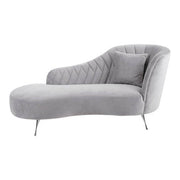 Rene Grey Velvet Right Hand Chaise Longue