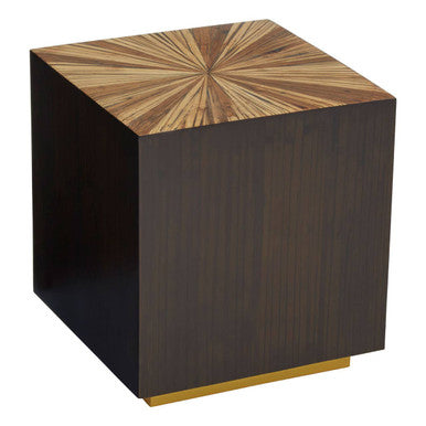 Gabelle Ebony Bamboo Square Side Table