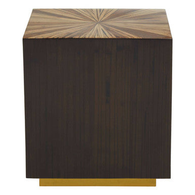 Gabelle Ebony Bamboo Square Side Table