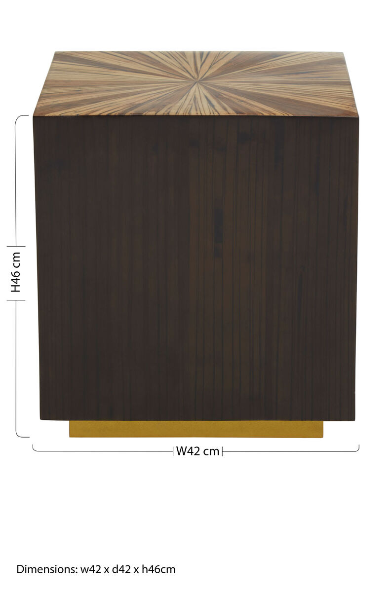 Gabelle Ebony Bamboo Square Side Table