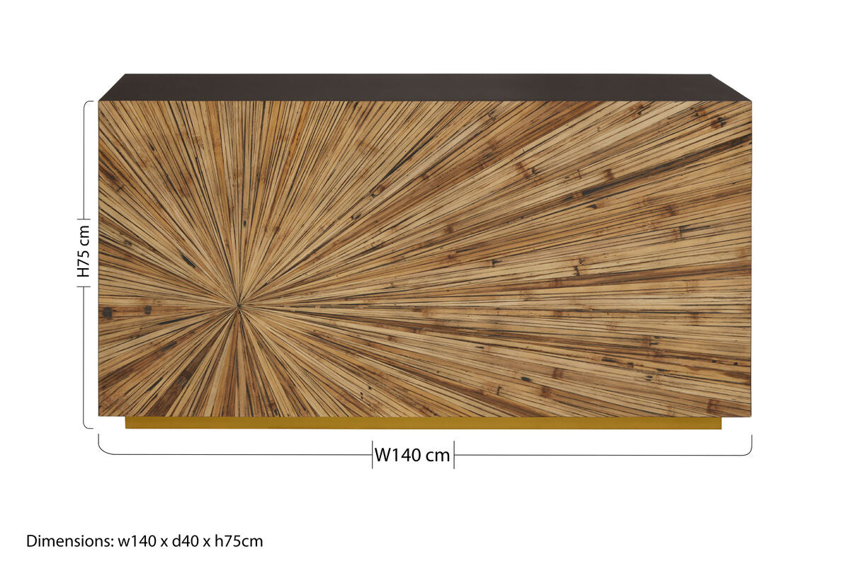 Gabelle Ebony and Natural Bamboo Console Table