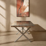 Kerala Natural Dining Table With Cross Base