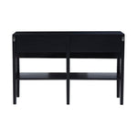 Corso Black Console Table with Rattan Drawers