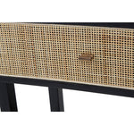 Corso Black Console Table with Rattan Drawers