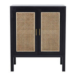 Corso Black Sideboard with Two Rattan Doors