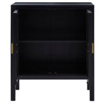 Corso Black Sideboard with Two Rattan Doors