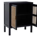 Corso Black Sideboard with Two Rattan Doors