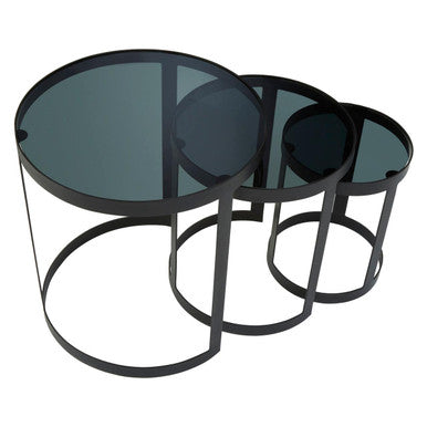 Corra Set Of Three Black Nesting Tables