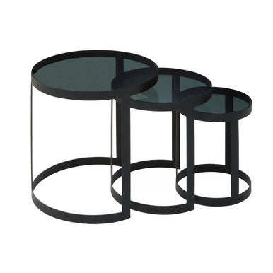 Corra Set Of Three Black Nesting Tables
