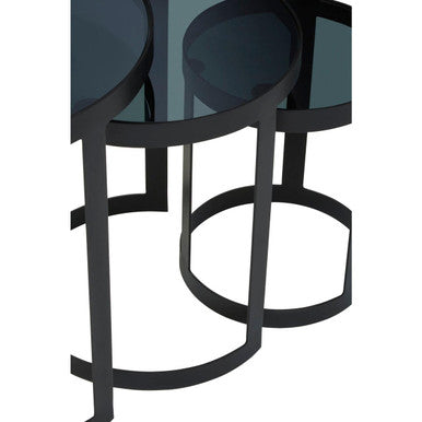 Corra Set Of Three Black Nesting Tables