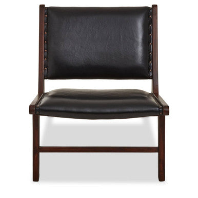 Inca Genuine Black Leather Lounge Chair