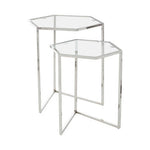 Herber Set Of 2 Silver Finish Hexagon Nesting Tables