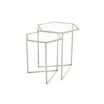 Herber Set Of 2 Silver Finish Hexagon Nesting Tables