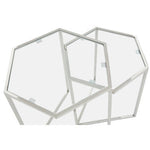 Herber Set Of 2 Silver Finish Hexagon Nesting Tables