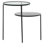 Trento End Table With Glass And Metal Tops