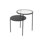 Trento End Table With Glass And Metal Tops
