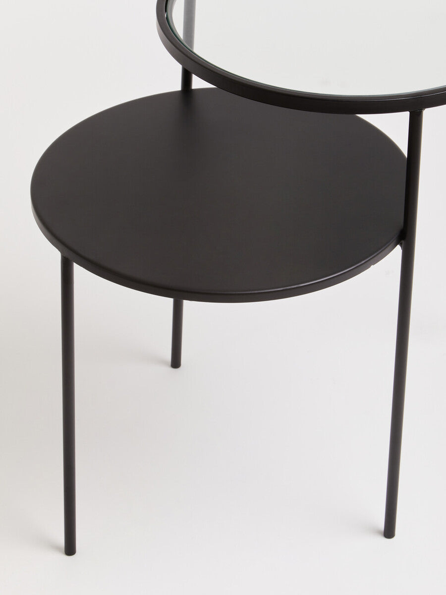 Trento End Table With Glass And Metal Tops