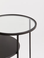 Trento End Table With Glass And Metal Tops