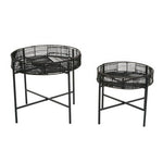 Batu Set Of 2 Black Rattan Side Tables