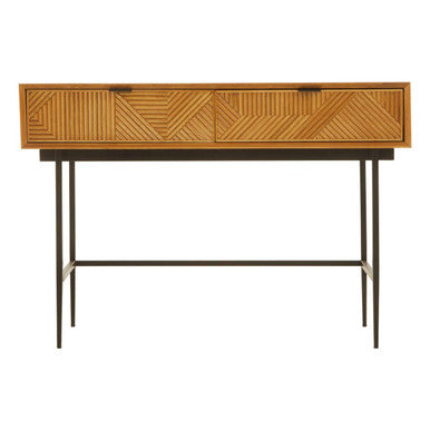 Jakara Natural Finish Console Table with 2 Drawers