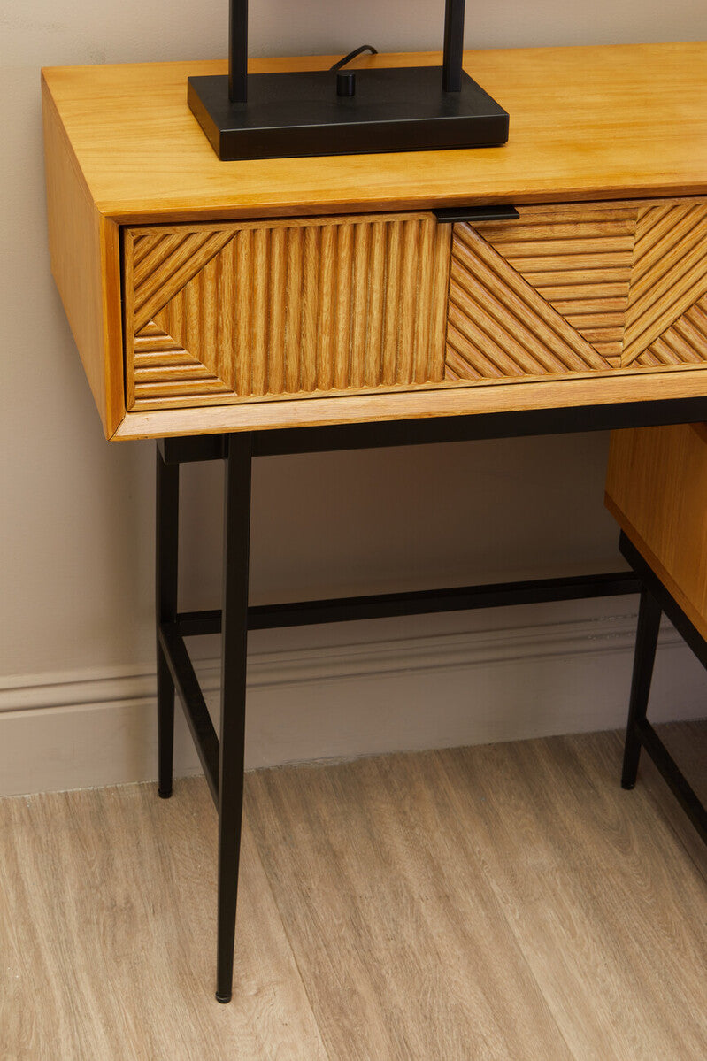 Jakara Natural Finish Console Table with 2 Drawers
