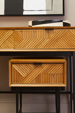 Jakara Natural Finish Console Table with 2 Drawers