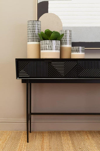 Jakara Black Finish Console Table with 2 Drawers