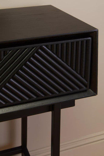 Jakara Black Finish Console Table with 2 Drawers