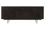 Jakara Black Finish Sideboard with 4 Doors and 3 Drawers