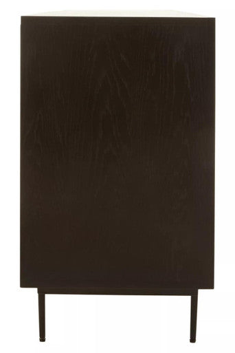 Jakara Black Finish Sideboard with 4 Doors and 3 Drawers