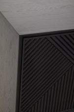 Jakara Black Finish Sideboard with 4 Doors and 3 Drawers